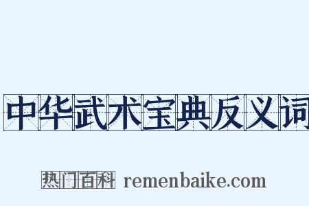中华武术宝典反义词是什么意思的图片